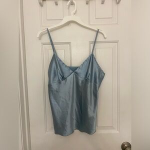 Blue Satin Top - Size Large